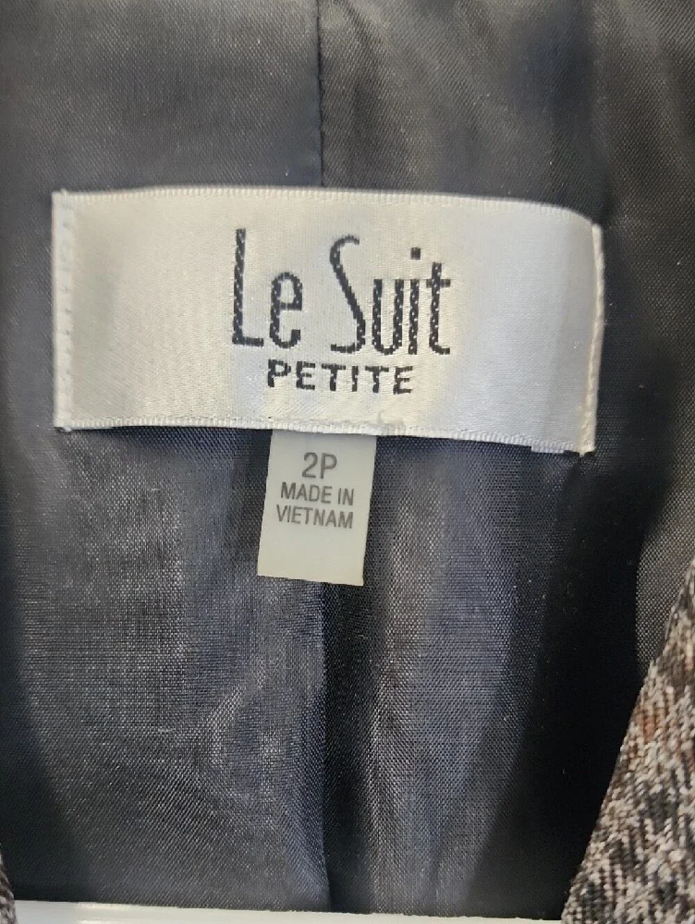 Le Suit Women's Plaid Two-Button Blazer - Brown/Gray - Picture 2 of 9